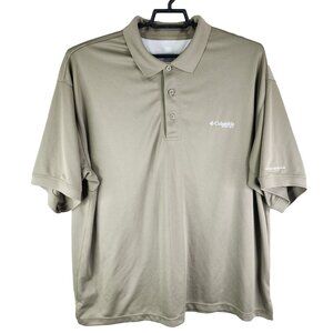 Mens Tan Columbia Omni-Shade Polo Shirt Short Sleeve Fishing PFG Size XL